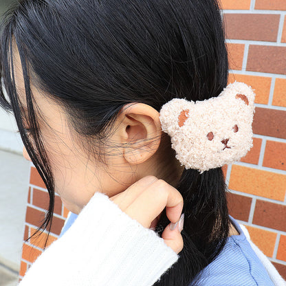 ふわふわクマちゃんのお顔ヘアゴム／１個売り