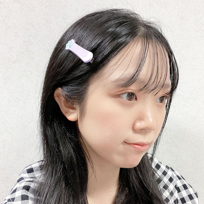 パステルカラー／ネコの手ヘアクリップ／１個売り